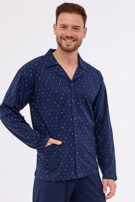 Piżama Cornette 114/71 rozpinana męska dł/r S-XXL