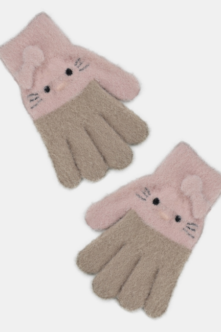 Rękawiczki Noviti RZ046 dziewczęce puszyste 5p 12-14 cm