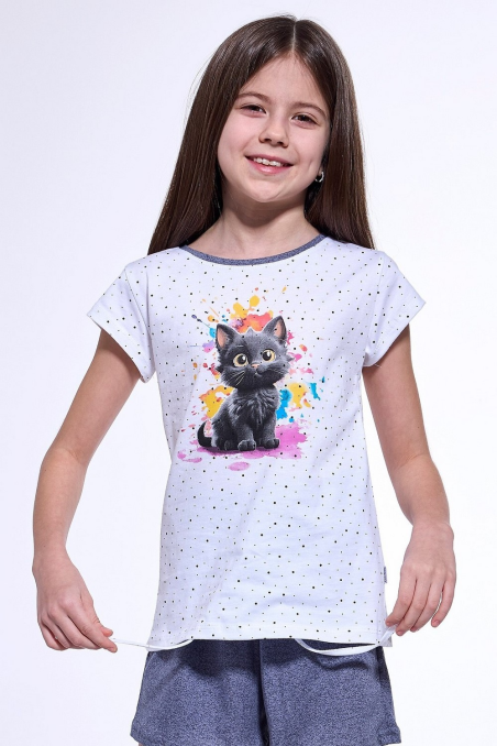 Piżama Cornette  Young  Girl 246/109 Black Cat   kr/r